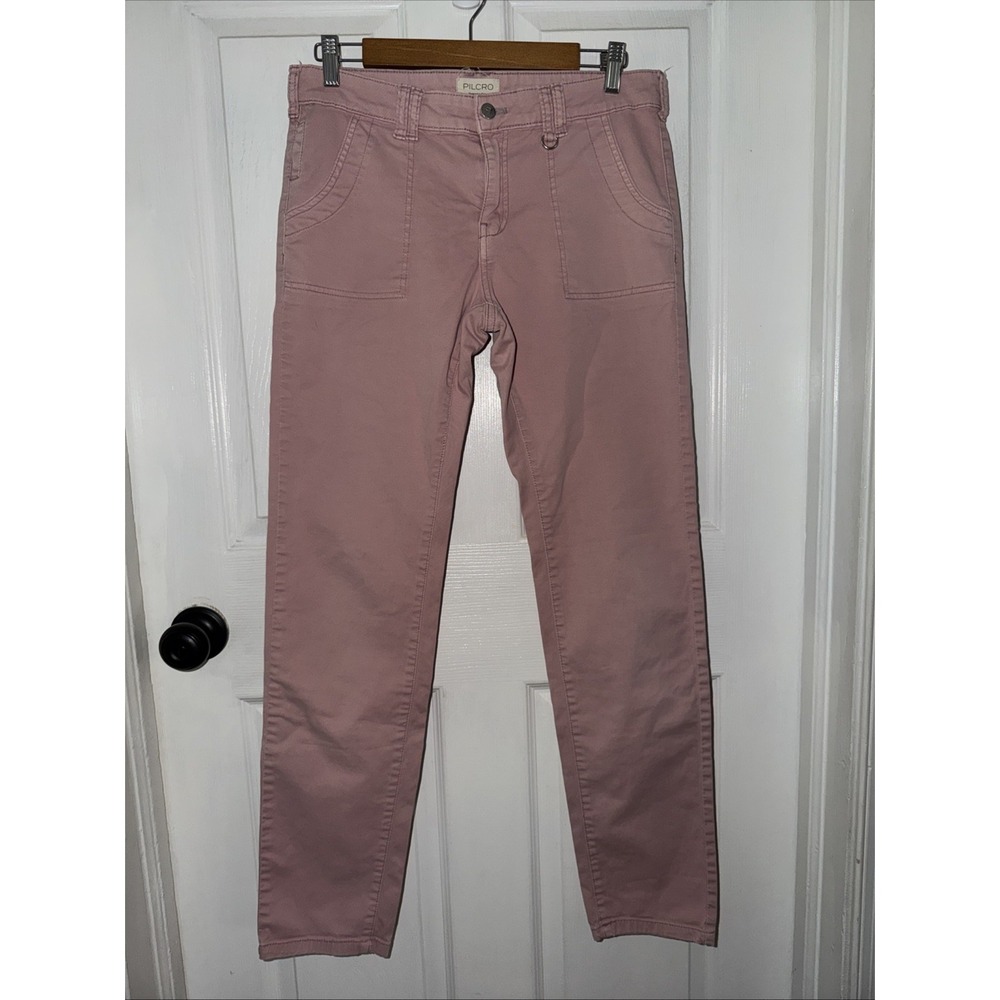 PILCRO Anthropologie Chino Light Pink Pants Sz 28T Pockets